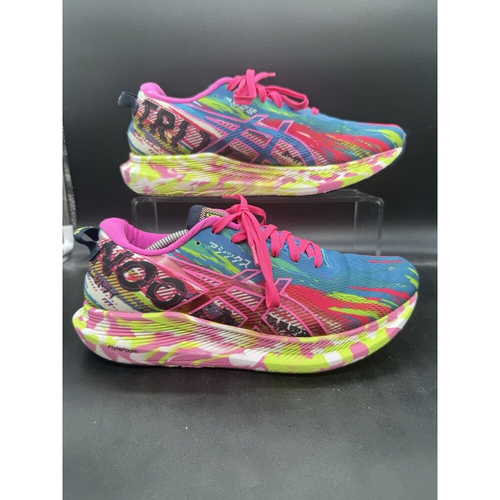 Asics Blue Pink Neon Athletic Running Shoes